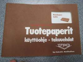 Upo nestekaasukeitin / gasolspisen -käyttöohjekirja / instruktionsbok