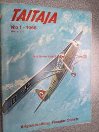 Taitaja 1966 nr 1, ilmojen aristokraatti: Fieseler Storch, harrasteena pienoislaivat.  Ostaisinko kameran , vuoden -66 mallistoa esitellään. Nypläystyynyn