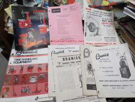 Branick tire assembly etc. tools - rengasalan työkalujen ja tarvikkeitten esittelylehtisiä ja mainoksia 10 kpl