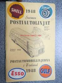 Suomen Postiautolinjat - 1948 - Postautomobillinjerna i Finland -aikataulukirja