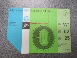 Olympia / Olympic Games München Athletics 8.9.1972 -pääsylippu
