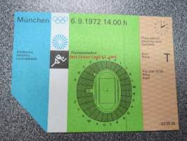 Olympia / Olympic Games München Athletics 6.9.1972 -pääsylippu