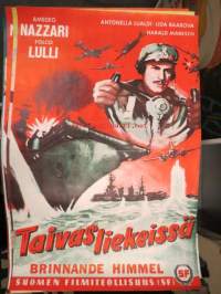 Taivas liekeissä - Brinnande himmel -elokuvajuliste, Amedeo Nazzari, Folco Lulli