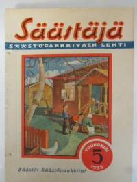 Säästäjä 1935 nr 5 - Säästöpankkiväen lehti - Kansikuvitus Martta Wendelin
