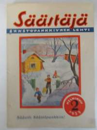 Säästäjä 1935 nr 2 - Säästöpankkiväen lehti - Kansikuvitus Martta Wendelin