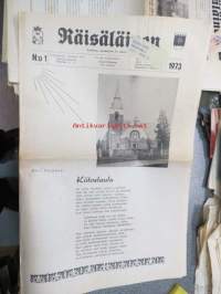 Räisäläläinen 1973 nr 1; Vanha kulttuuriperhe (Volmar Schildt, Matilda Wadenstjärna), Räisälän viimeinen lautamies, Myllypellon marttojen paluu