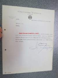 Osuusliike Voima I.L. Tampere, 27.11.1939 -asiakirja