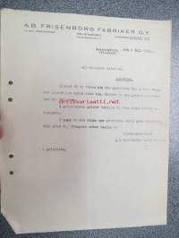 Ab Frisenborg Fabriker Oy, Helsinki, 6.7.1921 -asiakirja