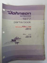Johnson 9,9hp ja 15hp 1977 Parts book models 10BA77A, 10BAL77A, 15BA77M, 15BAL77M