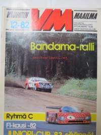 Vauhdin maailma 1982 nr 12 -mm. Vm maistelee Porsche 911 ja Honda FT 500, Bandama ralli, Teboil ralli, F1 katsaus 1982, Mitsu Galant Turbo, IFMA -82, VM esittelee