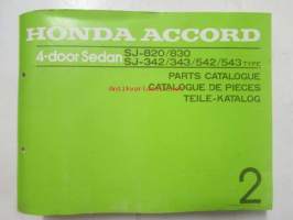 Honda Accord 4-door Sedan, Type SJ-820/830 SJ-342/343/542/543, Parts Catalogue, model 1979-80.