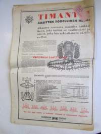 Koneviesti 1960 nr 16 -mm. 9 Traktoria 5 leikkuupuimuria leipäviljaa, rypsiä ja kesantoja,pohjois-Suomen maatalousmessuilta, Maailmanmaatalous koneellistuu,