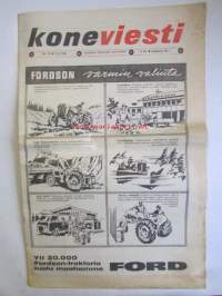 Koneviesti 1960 nr 14 -mm. Fordson yli 30000tuhatta traktoria massamme, Sampo 792 LP leikkuupuimuriuutuus, Maansiirto näytöksiä Etelä-pojanmaalla, Onko koneiden