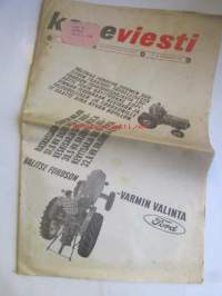 Koneviesti 1963 nr 4 -mm. Kokoteloja autorenkaiden kulutuspinnoista, Salaojitusta helmikuun hangissa, Uusi Sampo tehdas poriin, Pyörätraktori metsätöissä,