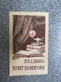 Ex Libris Kurt Nordfors -kirjanomistajan merkki
