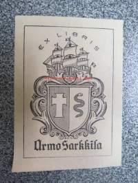 Ex Libris Armo Sarkkila -kirjanomistajan merkki