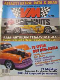 Vauhdin maailma 1994 nr 5 -mm. Formula 1 Pacific GP, Safari-ralli, Peugeot 306 ja Renault avoautot Ranskasta, BMW 316i coupe, Helsingin supernäyttely FHRA American