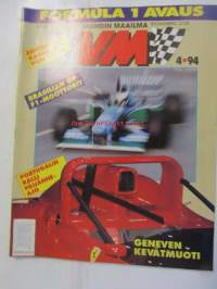 Vauhdin maailma 1994 nr 4 -mm. Formula 1 Brasilia GP ja moottorit, Ralli-MM Portugal, F1 moottori tehopakkauksia vailla vertaa, Rata-SM Kemi, Geneven autonäyttelyn