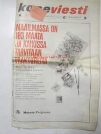 Koneviesti 1965 nr 1 -mm. Kuninkaalinen Smithfieldin maatalousnäyttely, Uusi käyttötapa niputtajalle, Maataloustekniikan tutkijat koolla, Apua hakkuumiesten