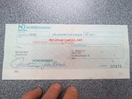 Nordbanken Sweden SEK 260,00 lunastamaton shekki