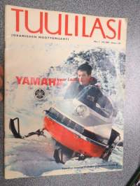 Tuulilasi 1969 nr 1, sis. mm. seur. artikkelit / kuvat / mainokset; Kansikuva Yamaha moottorikelkka, Järjetön autoverotus, Talviajoharjoittelu, MKP Midi