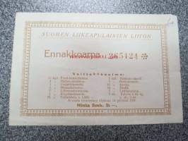 Suomen Liikeapulaisten Liiton Ennakkoarpa nr 256124