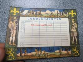 Lukujärjestys - partioaihe, 1920-luvulta