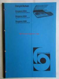 Bang & Olufsen Beogram 8002, 8000, 6006 -Huolto-ohjekirja, katso tarkemmat tyyppimerkinnät kuvista