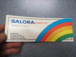 Salora Color-TV 1H0, 1H3, 1H5 Käyttöohje, Bruksanvisning, Instructions for use, Bedienungsanleitung -väri-TV:n käyttöohjeet