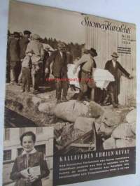 Suomen Kuvalehti 1934 nr 22, Suruseutua kiertämässä Louhen uppoaminen ja uhrien kuvat, minä (Wehka-Heikki) ja Marsalkka, professori Kompan Tammisto