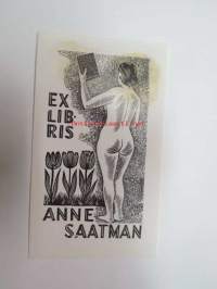 Ex Libris Anne Saatman -kirjanomistajamerkki