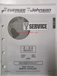 Johnson-Evinrude huolto 1993, 2 - 3.3 Models, final edition Parts catalog, katso tarkemmat malli merkinnät kuvasta.