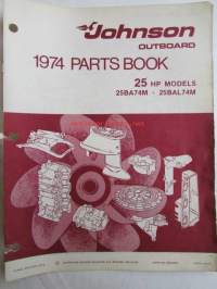 Johnson Outboard 1974 parts book 25 hp -varaosaluettelo, katso tarkemmat mallitiedot kuvasta
