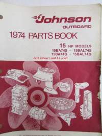 Johnson Outboard 1974 parts book 15 hp -varaosaluettelo, katso tarkemmat mallitiedot kuvasta