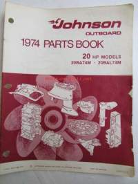 Johnson Outboard 1974 parts book 20 hp -varaosaluettelo, katso tarkemmat mallitiedot kuvasta