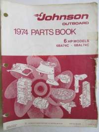 Johnson Outboard 1974 parts book 6 hp -varaosaluettelo, katso tarkemmat mallitiedot kuvasta