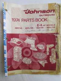 Johnson Outboard 1974 parts book E-4 hp -varaosaluettelo, katso tarkemmat mallitiedot kuvasta
