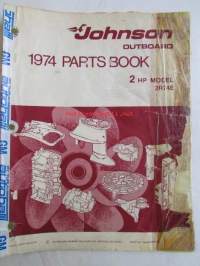 Johnson Outboard 1974 parts book 2 hp -varaosaluettelo, katso tarkemmat mallitiedot kuvasta