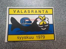 Valasranta syyskuu 1979 -tarra