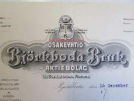 Osakeyhtiö Björkboda Fabriks Aktiebolag Björkboda Finland. 28 november 1921