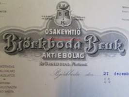 Osakeyhtiö Björkboda Fabriks Aktiebolag Björkboda Finland. 21 december 1921 Kuitti