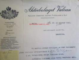 Aktiebolaget Vulcan Åbo, 14 oktober r 1921 -asiakirja