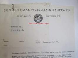 Suomen Maanviljelijäin kauppa OY. Tampere  24/4-40 -asiakirja
