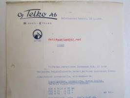 Oy Telko Ab Helsingissä huhtik.19 1939 -asiakirja
