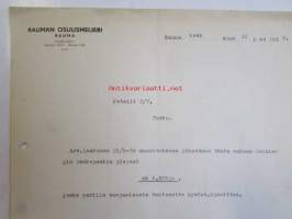 Rauman Osuusmeijeri Rauma kesäkuun 16. 1939 -asiakirja