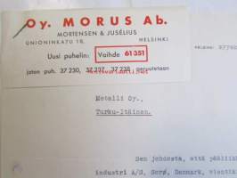 Oy. Morus Ab. Helsinki syyskuun 13. 1939 -asiakirja