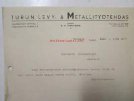 Turun Levy- & Metallityötehdas, Turussa tammikuun 7. 1930. -asiakirja