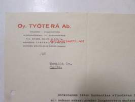 Oy Työterä Ab. Helsinki 9.9.46. -asiakirja