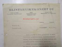 Elintarvikekoneet OY, Pieksamäki 20.6. 1946 -asiakirja