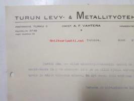 Turun levy- & Metallityötehdas, Turussa elokuun 28. 1936 -asiakirja